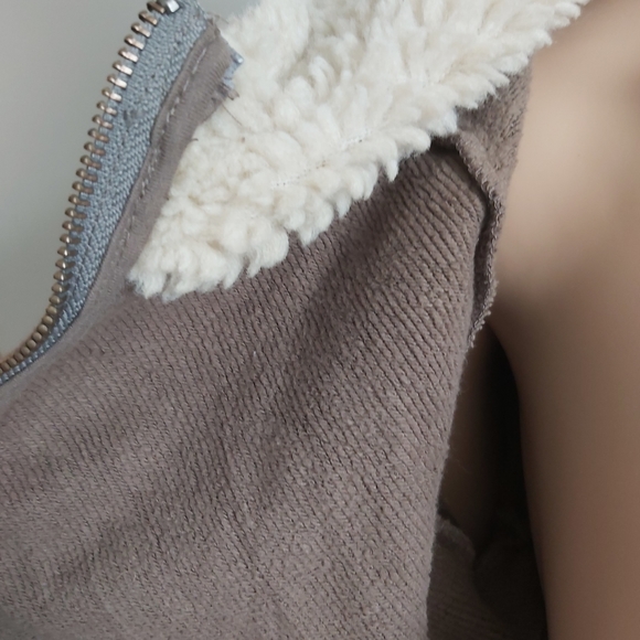 Mazine women's taupe tan green hoodie hooded sweatshirt zip up polkadots - Picture 10 of 16